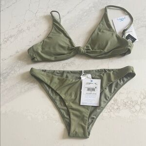 NWT O'Neill Women's Olive Green Bikini Set